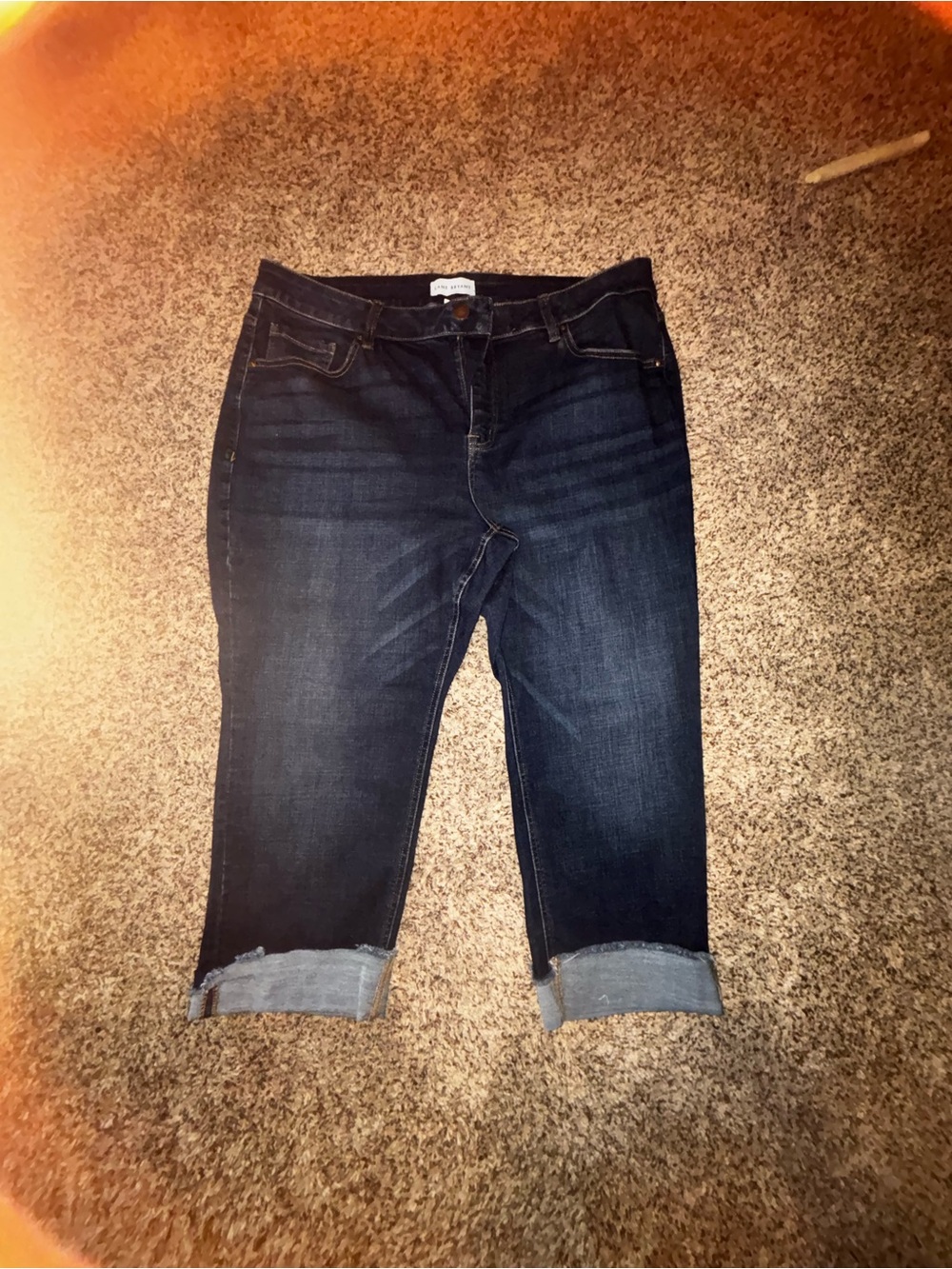 Lane Bryant Dark Wash Cropped Women's Jeans - Stretch Denim Capri